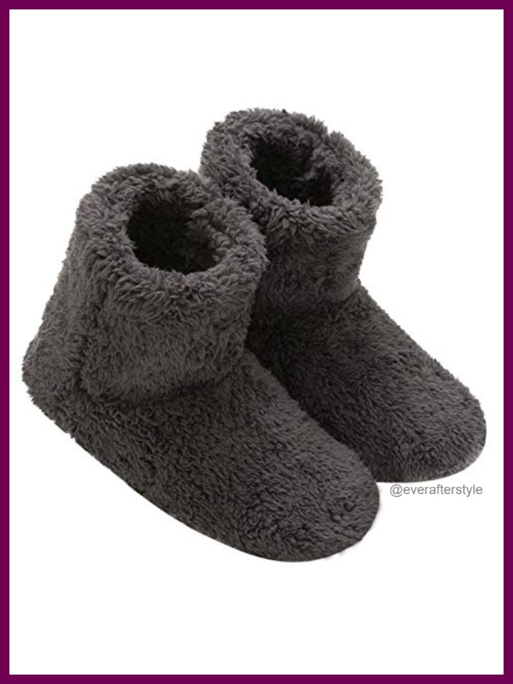 Fluffy Sherpa Bootie Slippers Memory Foam House Shoes Slip-On Cozy